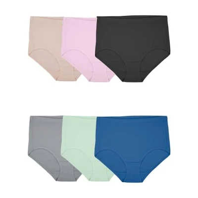 Image of Fruit of the Loom Women&#039;s Breathable Underwear Multipack (Assorted) Briefs, Cotton Mesh Brief (6 Pack), L UK
