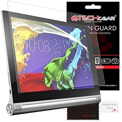 Image of TECHGEAR [Pack of 3] Screen Protectors for Lenovo Yoga Tablet 2 10&quot; (Yoga 10.1 inch Tablet) Ultra Clear Lcd Protector Guard Covers With Cleaning Cloth &amp; Application Card