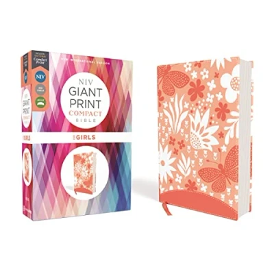 Image of Niv, Giant Print Compact Bible for Girls, Leathersoft, Coral, Red Letter Edition, Comfort