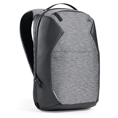 Image of STM Myth Backpack featuring luggage pass through 18L / 15&quot; Laptop Granite Black (stm 117 186P 01)
