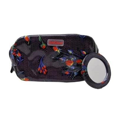 Image of Cath Kidston Darling Midscsale Classic Cosmetic Make Up Case in Navy Oilcloth