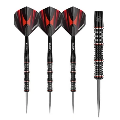 Image of WINMAU Mervyn King Special Edition 24 Gram Professional Steeltip Tungsten Darts Set with Flights and Stems (Shafts)