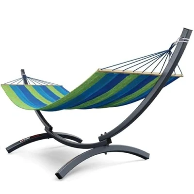 Image of Large Outdoor Hammock Bed With Heavy Duty Stand Frame Garden Swinging Camping