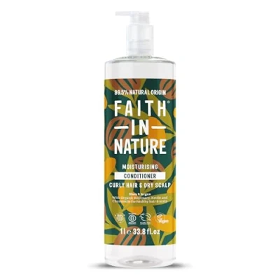 Image of Faith In Nature 1L Natural Shea &amp; Argan Conditioner, Moisturising for Curly Hair Dry Scalp, Vegan Cruelty Free, No SLS, Silicones or Parabens, Family Sized