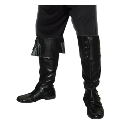 Image of Smiffy&#039;s Deluxe Pirate Bootcovers Black(Size: US One Size)