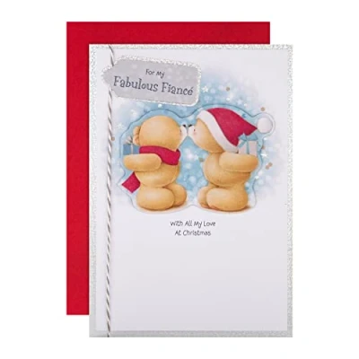 Image of Hallmark Christmas Card for Fiancé Cute Forever Friends Winter Kiss Design, 25561380, Multicoloured