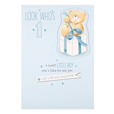 Image of Hallmark Forever Friends 1st Birthday Card &quot;Look Who&#039;s 1&quot; Medium