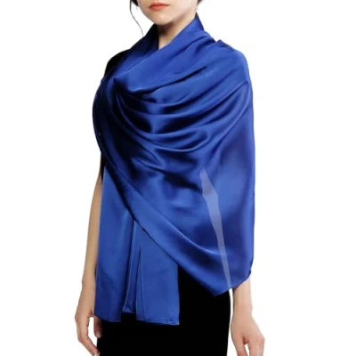 Image of RIIQIICHY Ladies Sapphire Blue Lightweight Scarf for Women Wedding Pashmina Shawls and Wraps Evening Dresses