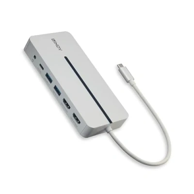 Image of Lindy DST Mx Duo Docking Station Dual 4K HDMI Display Support Use with Windows PCs &amp; Apple M1, M2, M3 MacBooks USB C 100W PD, Gigabit Ethernet, 3.2 Aluminium Body Easy Driver Setup