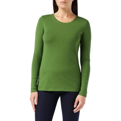 Image of Amazon Essentials Women&#039;s Classic Fit Long Sleeve Crewneck T Shirt (Available in Plus Size), Green, S