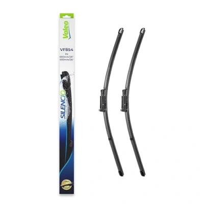 Image of 5P0998002A wiper blade VALEO SILENCIO Flat SET 577854 650, 650mm Front with spoiler for left hand drive vehicles Hook fixing
