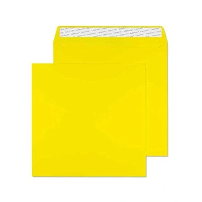 Image of Blake Creative Colour 160 x mm 120 gsm Square Peel &amp; Seal Envelopes (603) Banana Yellow Pack of 500