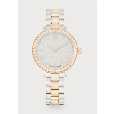 Image of Swarovski Matrix 3 Link Metal Bracelet, Stainless Steel, PVD Rose Gold Silver
