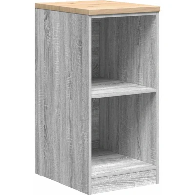Image of vidaXL Garage Storage Cabinet/Grey Sonoma/40x51x85 cm/Solid Wood/Ample Storage/Versatile Worktop