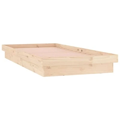 Image of vidaXL Solid Wood LED Bed Frame Home Bedroom Furniture Decorative Wooden Platform Base Bedstead Mattress Foundation 100x200 cm