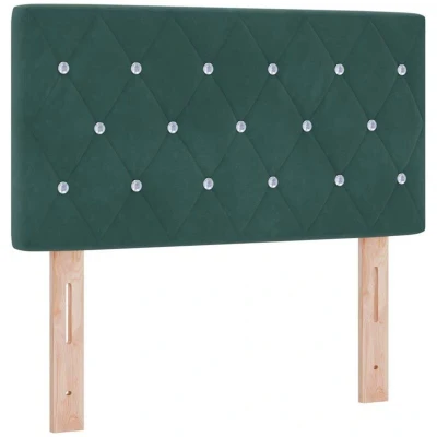 Image of vidaXL LED Headboard Crystal Button Tufted Dark Green 80 cm Velvet