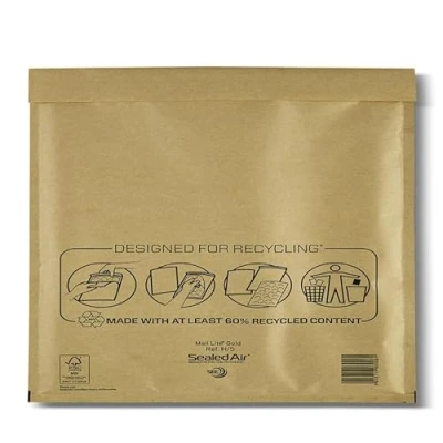 Image of Sealed Air Mail Lite Bubble Padded Envelopes Gold/White (Gold, H/5 (270 x 360mm) Box of 50)
