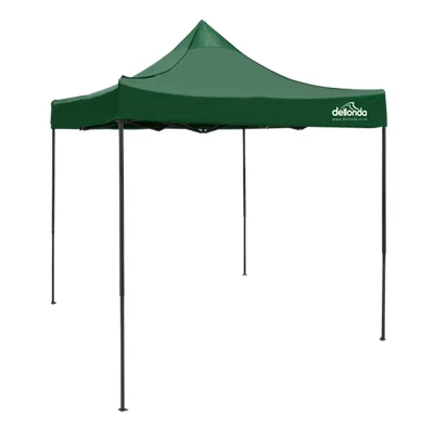 Image of Dellonda Premium 2x2m Pop Up Gazebo Water Resistant Carry Bag Stakes Weight Bags Dark Green Canopy