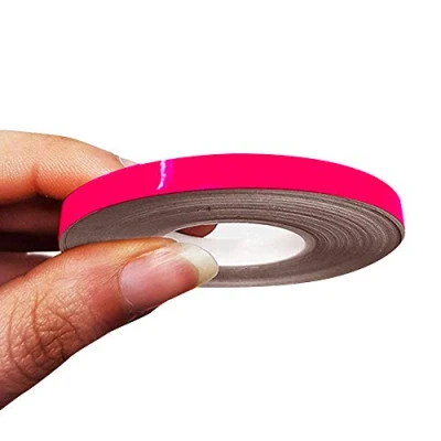 Image of 4R Quattroerre.it 10476 Trim Stripes Adhesive Strips for Cars, Neon Fuchsia, 5 mm x 10 mt