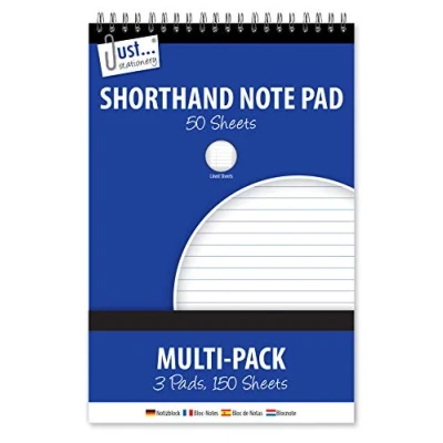 Image of Just Stationery Shorthand Notebook 3 Pads , 150 Sheets