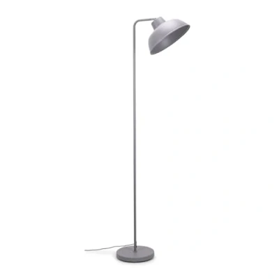 Image of ValueLights Grey Metal Stem Standing Floor Lamp with Angled Dome Shade for Living Room Office