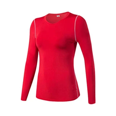 Image of Women&#039;s Long Sleeve Soft Shirt Compression Thermal Base Layer Top Red L