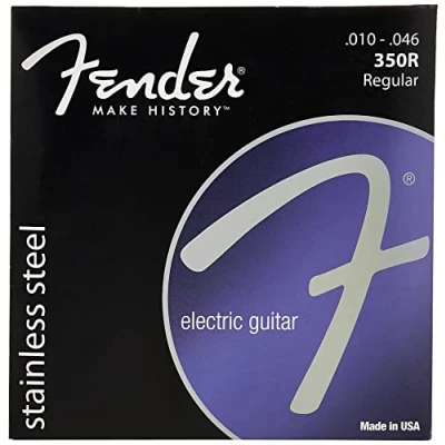 Image of Fender Stainless 350&#039;s Guitar Strings, Steel, Ball End, 350R Gauges .010 .046, (6)