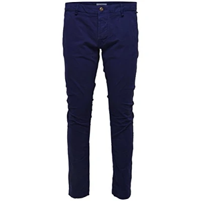 Image of Only &amp; Sons Men&#039;s Sharp Trousers, Blue (Dark Navy), 33W x 30L