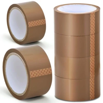 Image of Stick Well Packaging Tape 48mm X 66m, Heavy Duty, Low Noise, Secure &amp; Sticky Brown Parcel for Packing Boxes, Moving Strong House (Brown, 6 Rolls)