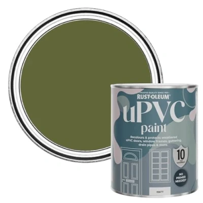 Image of Rust Oleum Green uPVC Door and Window Paint In Matt Finish Jasper 750ml