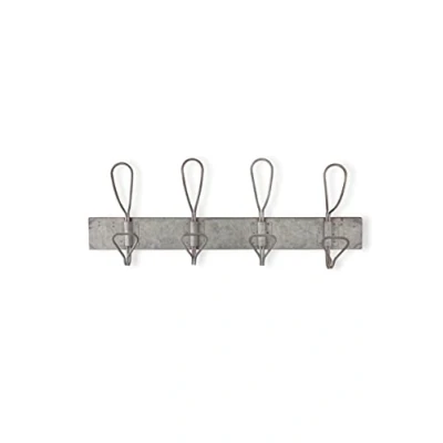 Image of Garden Trading Antique Hook Rail Crafted in Galvanised Steel Indoor Use Only H22 X W57 D7cm