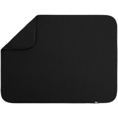 Image of S&amp;T INC. Dish Drying Mat XL, Highly Absorbent Microfiber Kitchen Counter Mat, Pad for Dishes, Utensils, Pots and Pans, Extra Large 18&quot; x 24&quot;, Black