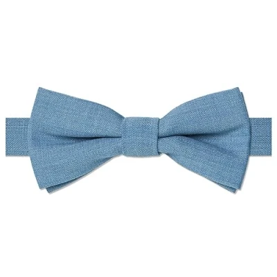 Image of Roco boys plain banded dusky blue dickie bow tie