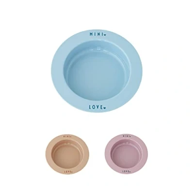 Image of Design Letters Mini Favourite Kids Deep Plate Unbreakable Toddler Plates for Baby and Suction Breakfast, Dinner BPA, BPS Free, Dishwasher &amp; Microwave Safe Blue