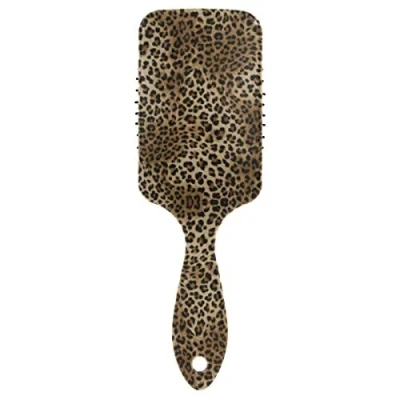 Image of Linomo Hair Brush Leopard Print Air Cushion Massage Comb for Women Kids, Nylon Wet Dry Curly