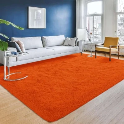 Image of Aspire Homeware Rugs Living Room Rust Area for Bedroom 120x170cm Anti Slip Modern Super Soft Thick Pile Fluffy Shaggy Rug Non Shedding