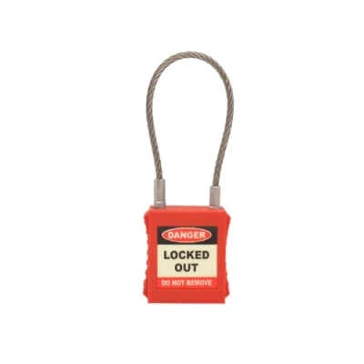 Image of Centurion LOK185 Lockout Wire Shackle Padlock, Supplied Keyed To Differ, Red Safety, Nylon/A, One Size