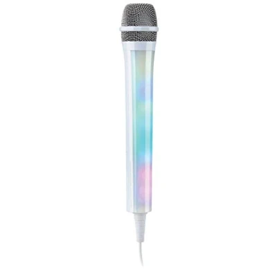 Image of Mr Entertainer Dynamic Vocal Microphone with LED Disco Lights (White)