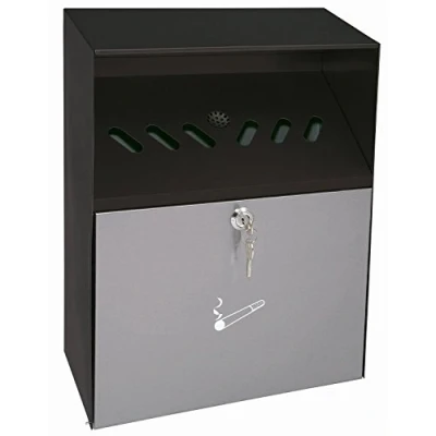 Image of WEDO Weather protection roof, wall ashtray, stainless steel, black/grey, 28 x 14 37.3 cm
