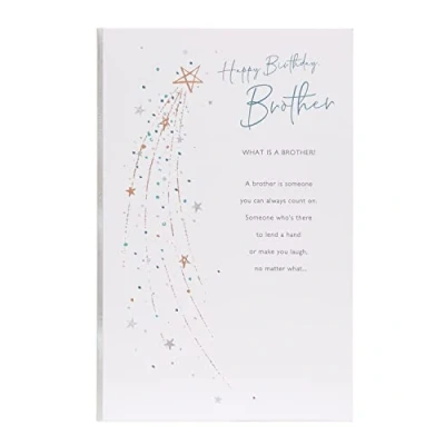 Image of Birthday Card for Brother with Envelope Lovely Design Shooting Star
