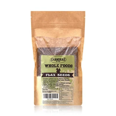 Image of Chandra Whole Foods Flax Seeds 350G Low Carb High Fibre for Breads, Pasta, Cereals &amp; Smoothies Gluten Free Keto Flaxseed Milled, Rich in Protein, Vitamins Omega 3