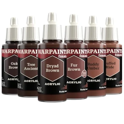 Image of The Army Painter, Warpaints Fanatic Flexible Triad: Ruddy Browns, 6 x 18 ml acrylic paints Miniature quality hobby paint for Dungeons and Dragons (DnD) &amp; Warhammer Miniatures