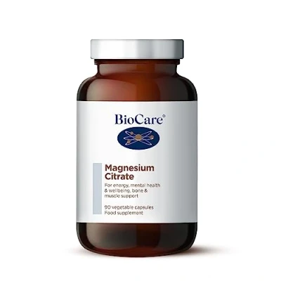 Image of BioCare Magnesium Citrate for Energy, Mental Health &amp; Wellbeing, Bone Muscle Support 90 Capsules