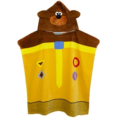 Image of Hey Duggee Cbeebies 3D Ears Poncho Towel for Kids One Size Hooded Bath Towelling Robe Boys &amp; Girls Beach Swim Cover Up Children Toddlers Yellow