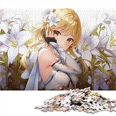 Image of Jigsaw Puzzles for Kids Genshin Impact Aether 1000 Piece Puzzle Adults and Age 12 Up Cardboard PuzzlesGreat Gift Size: 26x38cm