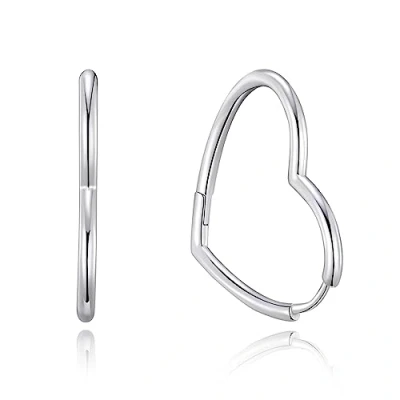 Image of Philip Jones Sterling Silver Heart Hoop Earrings