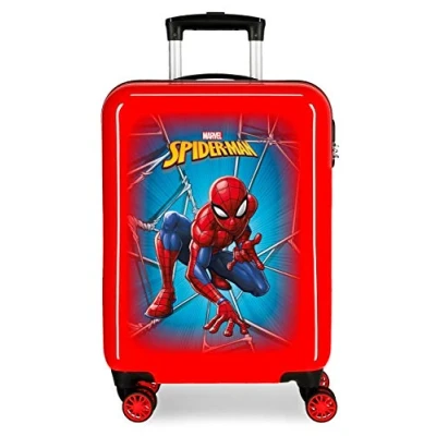 Image of Miss Pink Spiderman Black Red Cabin Suitcase 37 x 55 20 cm Rigid ABS Combination Lock 34 Litre 2.6 kg 4 Double Wheels Hand Luggage