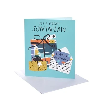 Image of UK Greetings Birthday Card for Son in Law Bright &amp; Colourful Design
