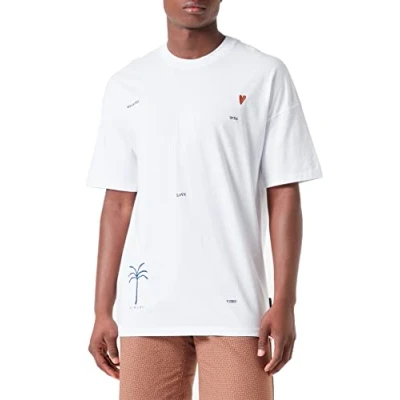 Image of Sisley Men&#039;s T Shirt 3LJES100W, White 901, L