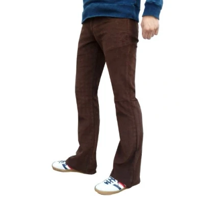 Image of Fuzzdandy Mens Brown Bootcut Flared Cords 30 32 34 36 38 (38 Waist Leg)